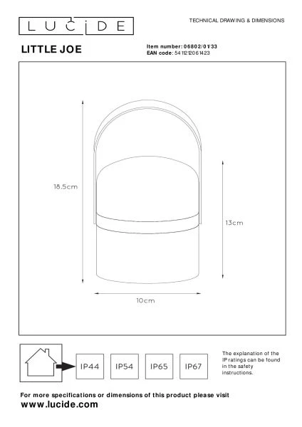 Lucide LITTLE JOE - Lámpara de mesa Dentro/Fuera Recargable - Batería/acumulador - Ø 10 cm - LED Regul. - 1x0,3W 2800K/3200K - IP44 - 3 StepDim - Verde - TECHNISCH